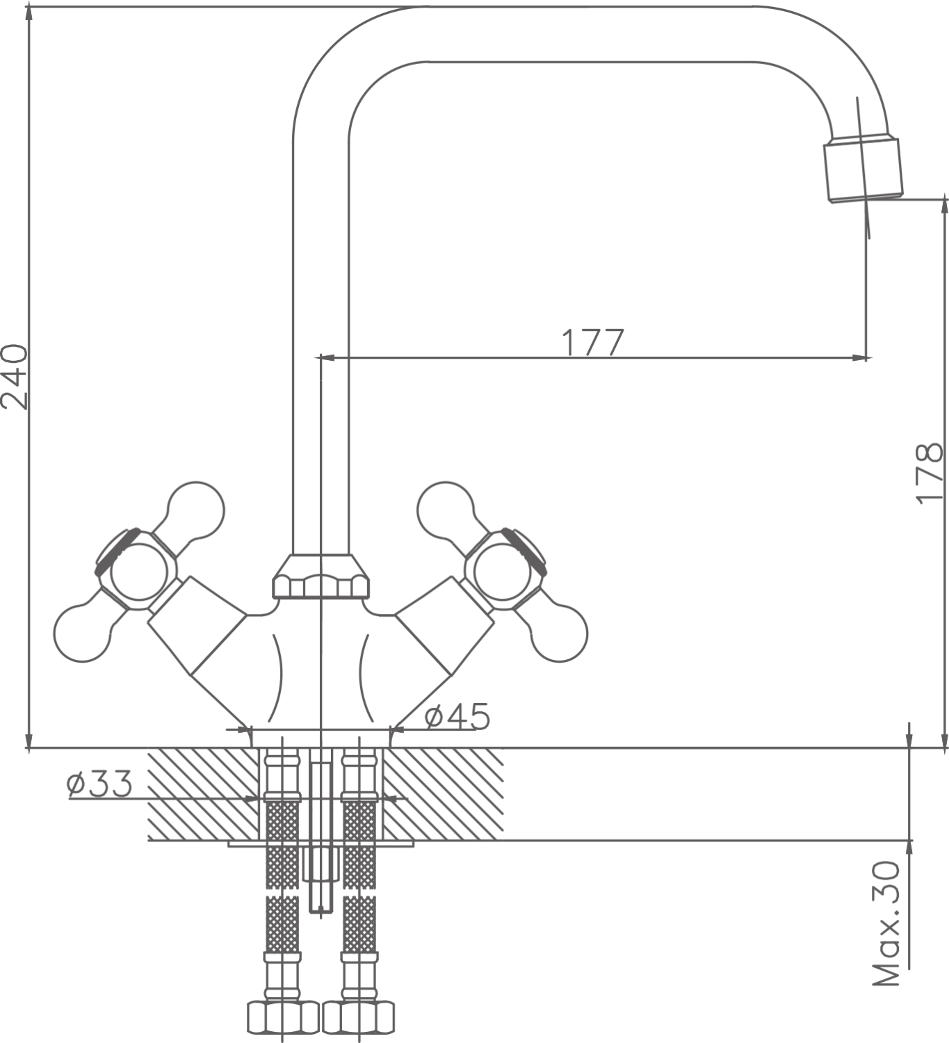 Смеситель для кухни Cron хром (CN4019) - фото 2