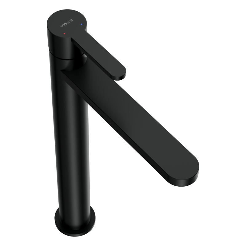 Смеситель для раковины CERSANIT OLIVA высокий однорычажный черный (68966) - фото 2