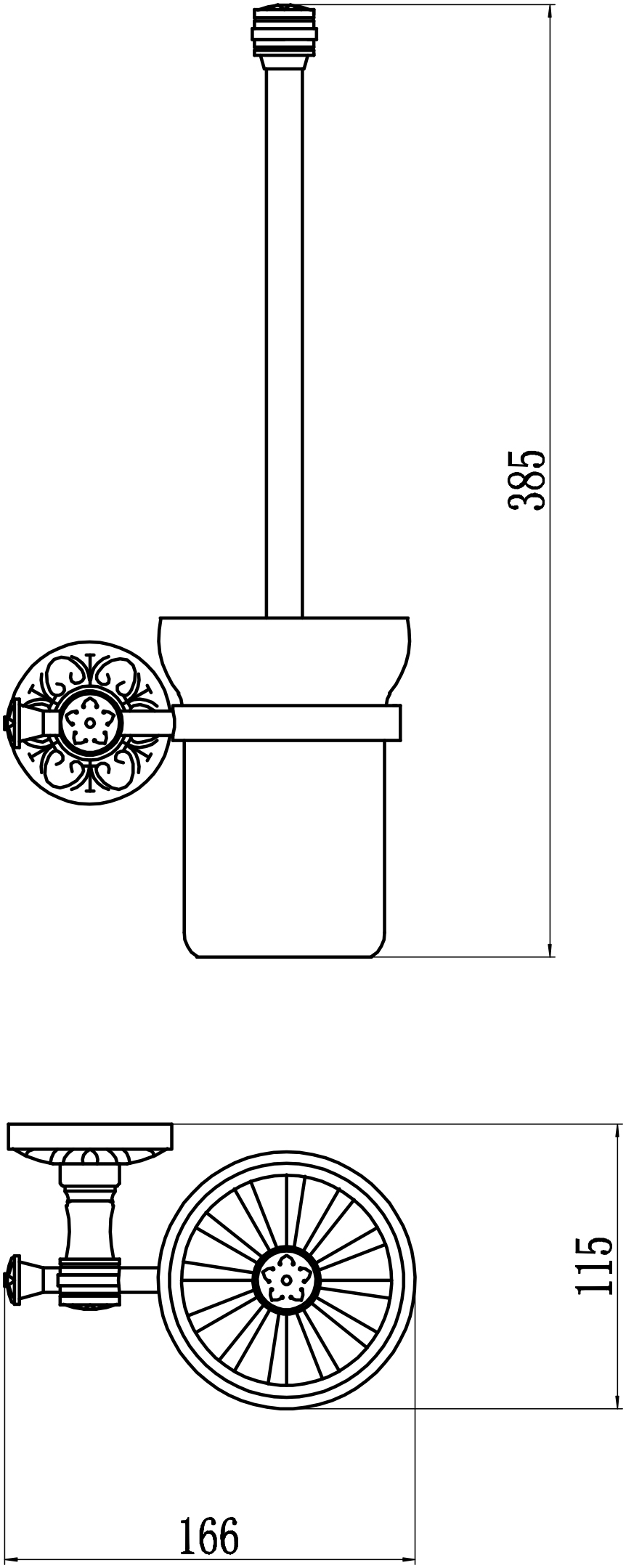 Туалетный ёршик с настенным держателем Savol 58b (S-005894B) - фото 2