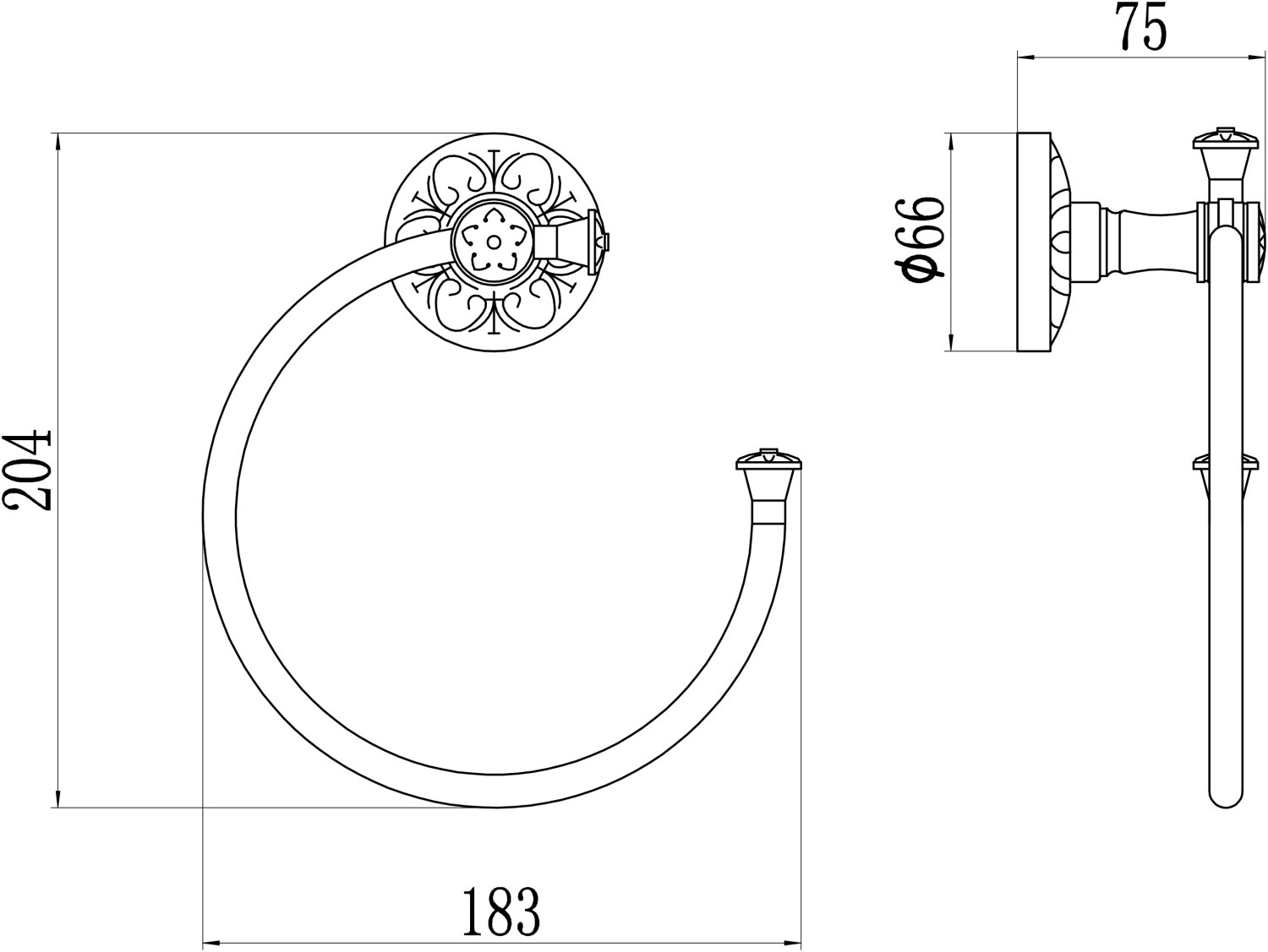 Держатель для полотенец кольцевой Savol 58с (S-005863C) - фото 2