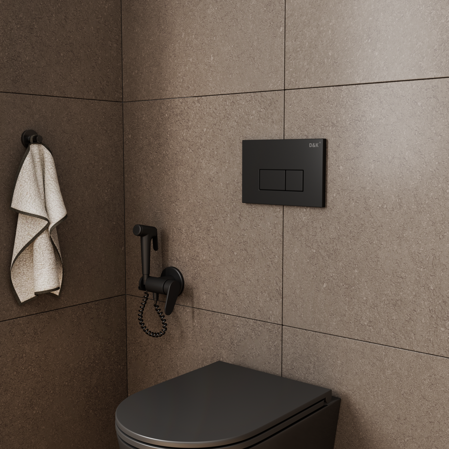 Клавиша смыва D&K Rhein (арт.инсталл DI8050127);черный (DB1499025) - фото 2