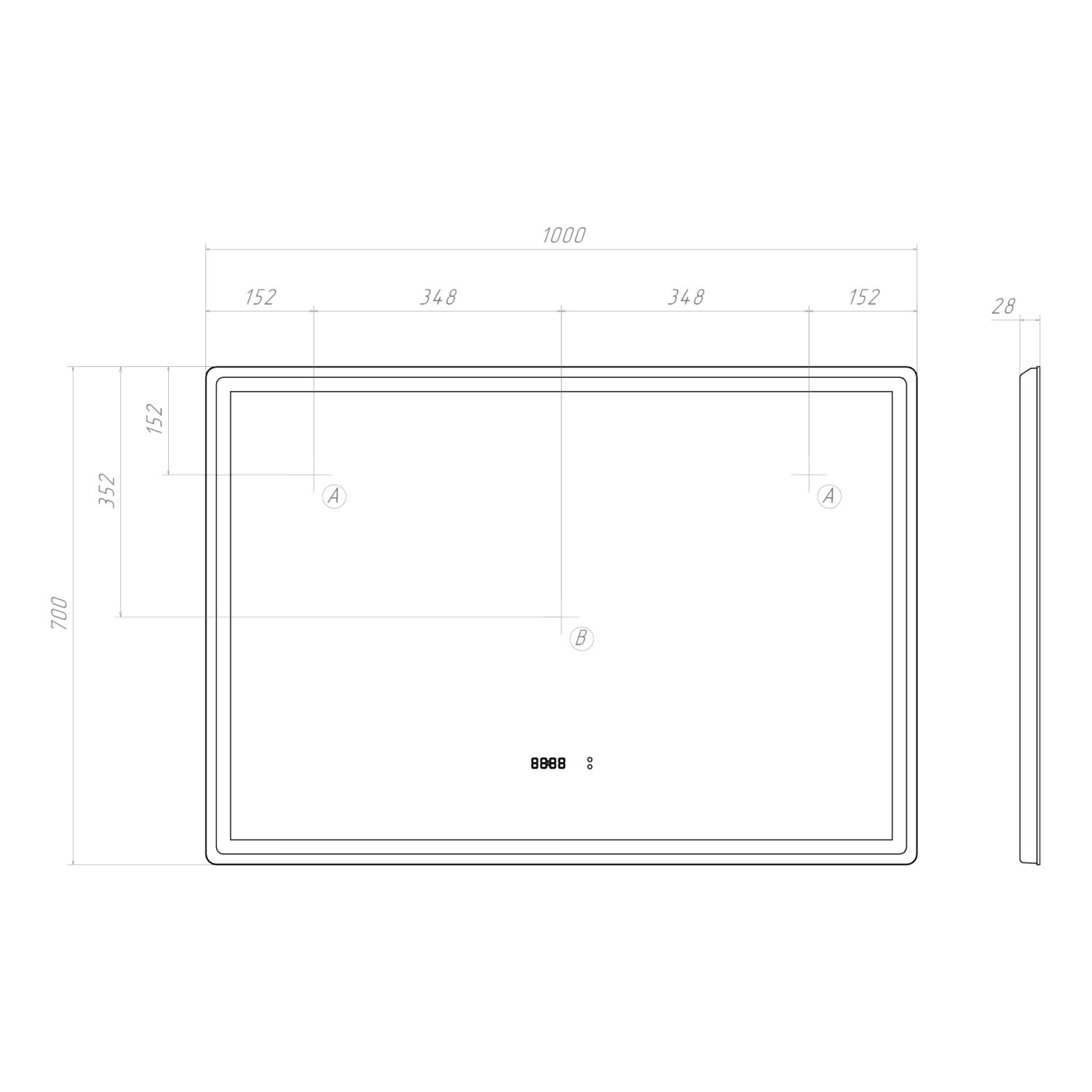 Зеркало VIGO Geometry Luxe 1000  (211) - фото 3