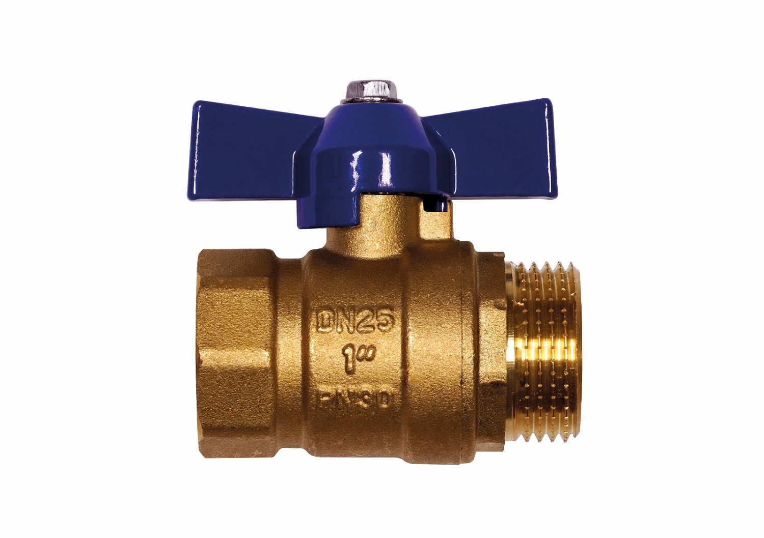 Кран шаровой RM-L ВР-НР 1 муфтовый бабочка Ду25 Ру30 (11Б27п1) - фото 1