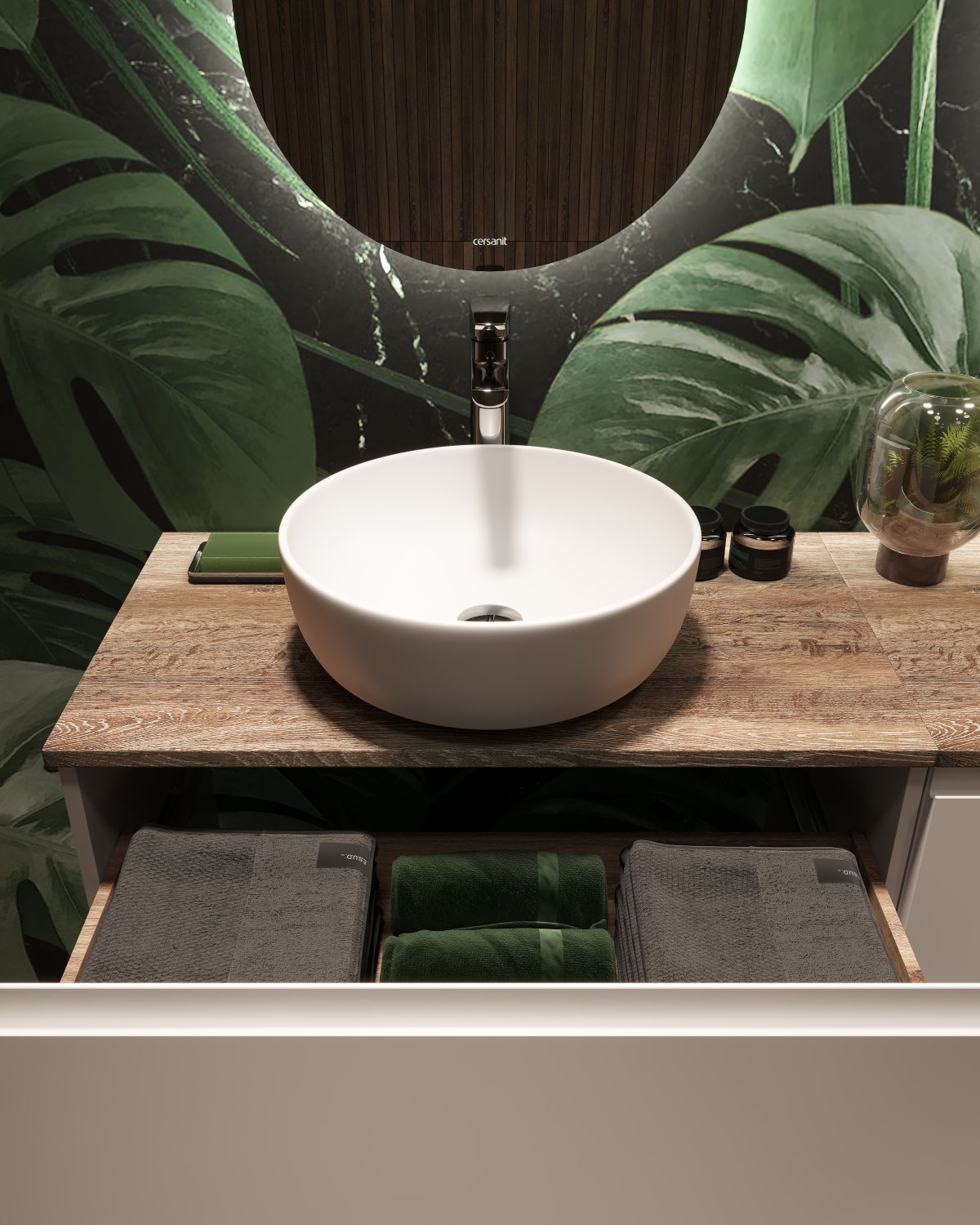 Столешница Cersanit WOOD из керамогранита Spirit 80x45x2 орех матовый (64188) - фото 2