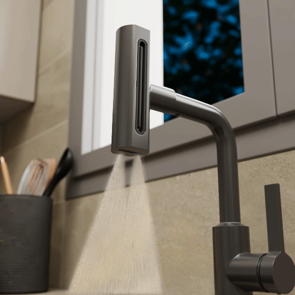 Смеситель для кухни с поворотной лейкой RUSH Tinos (TI3732-17Grey) - фото 5