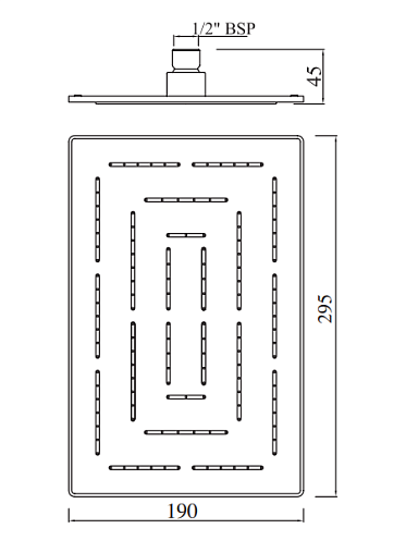 Верхний душ Jaquar Maze 1-режимный, 295х190 мм, черный матовый (OHS-BLM-1637) - фото 2