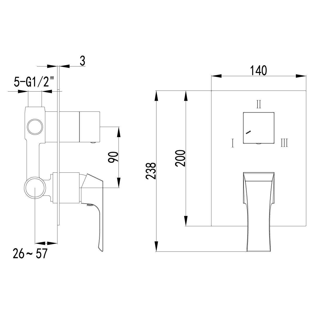 Смеситель для ванны с душем Lemark Unit (LM4528C) - фото 2