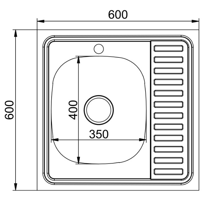 Мойка MIXLINE 60х60 (0,6) лев вып 3 1/2 16см с сифоном ДЕКОР (555230) Мойка MIXLINE 60х60 (0,6) лев вып 3 1/2 16см с сифоном ДЕКОР (555230) - фото 2