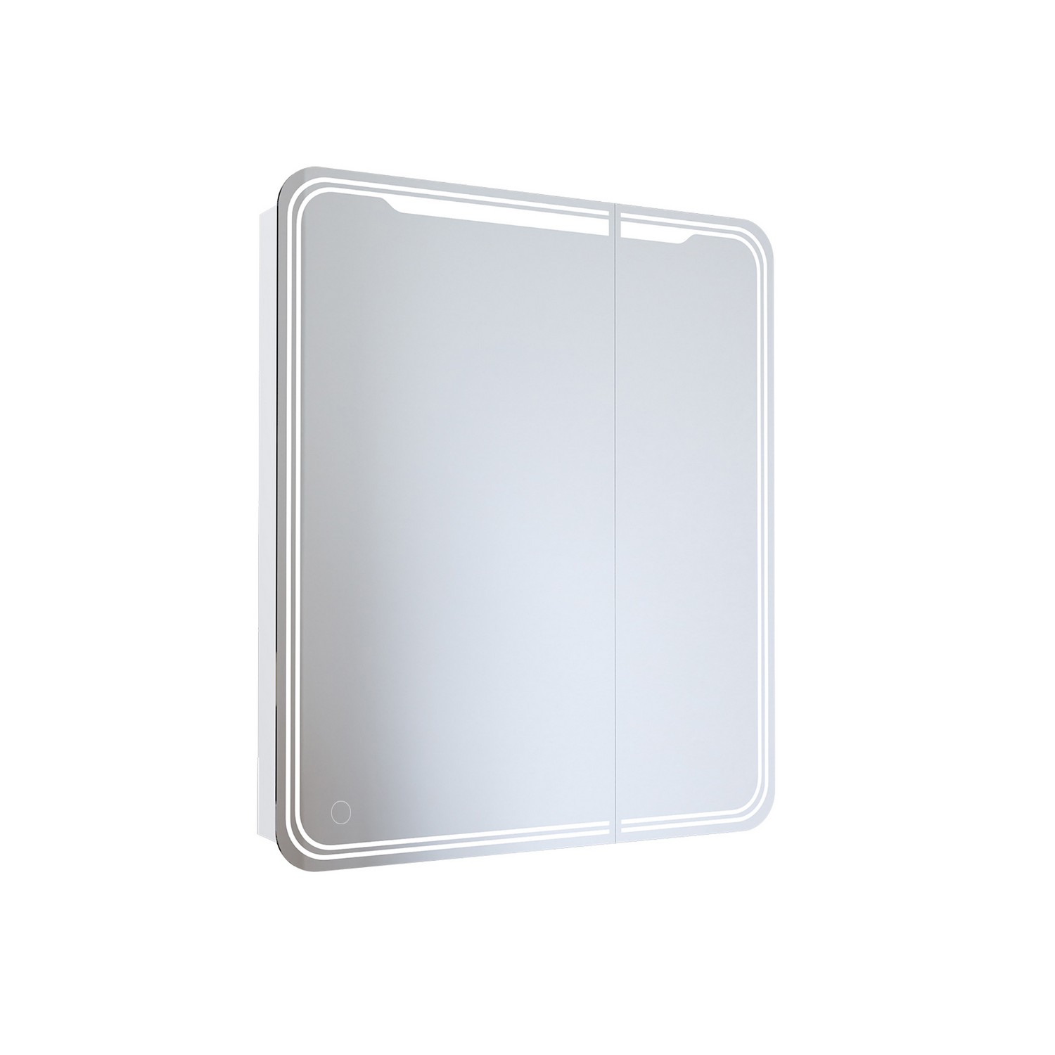 Зеркало шкаф MIXLINE 700*800 (ШВ) 2 створки, левый, сенсорный выкл, светодиодная подсветка ВИКТОРИЯ (547259) - фото 1