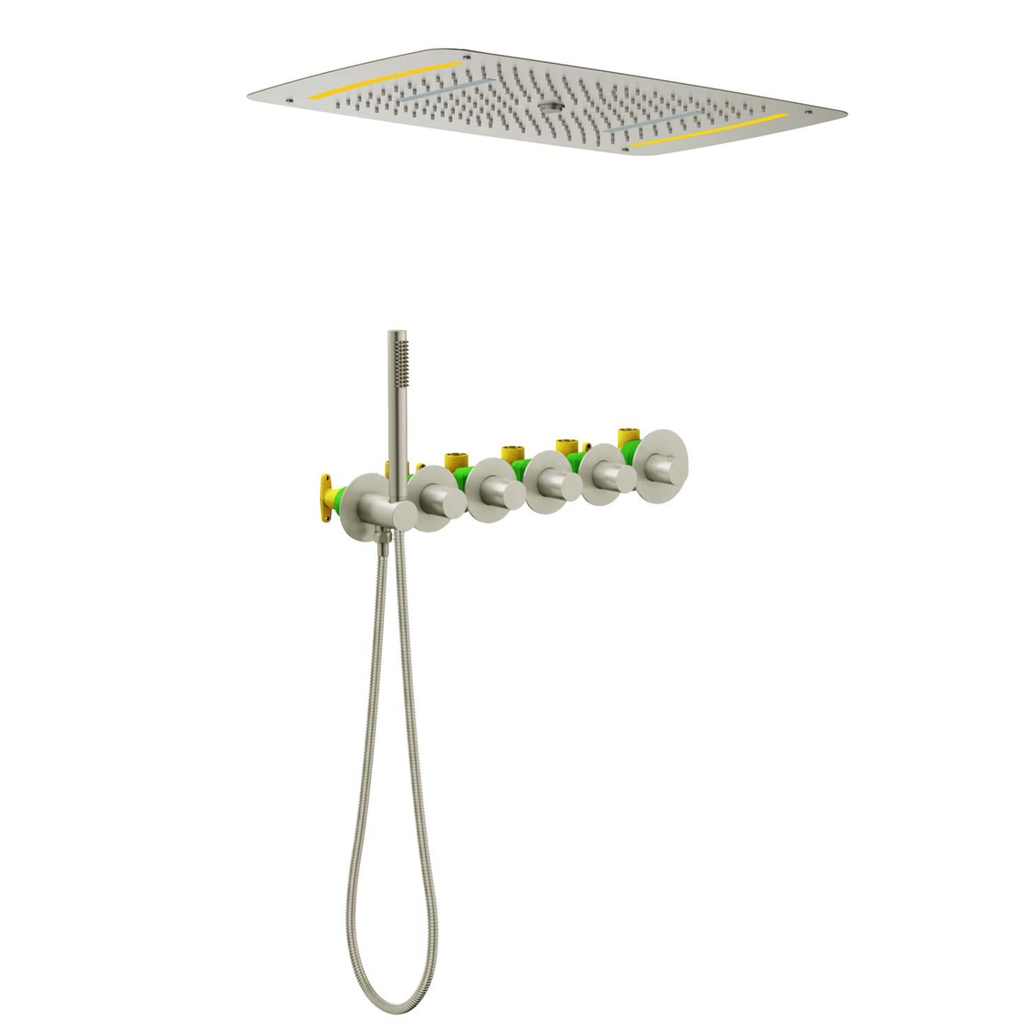 Душевая система встроенная с термостатом Timo Saona никель (SX-2319/13SM)