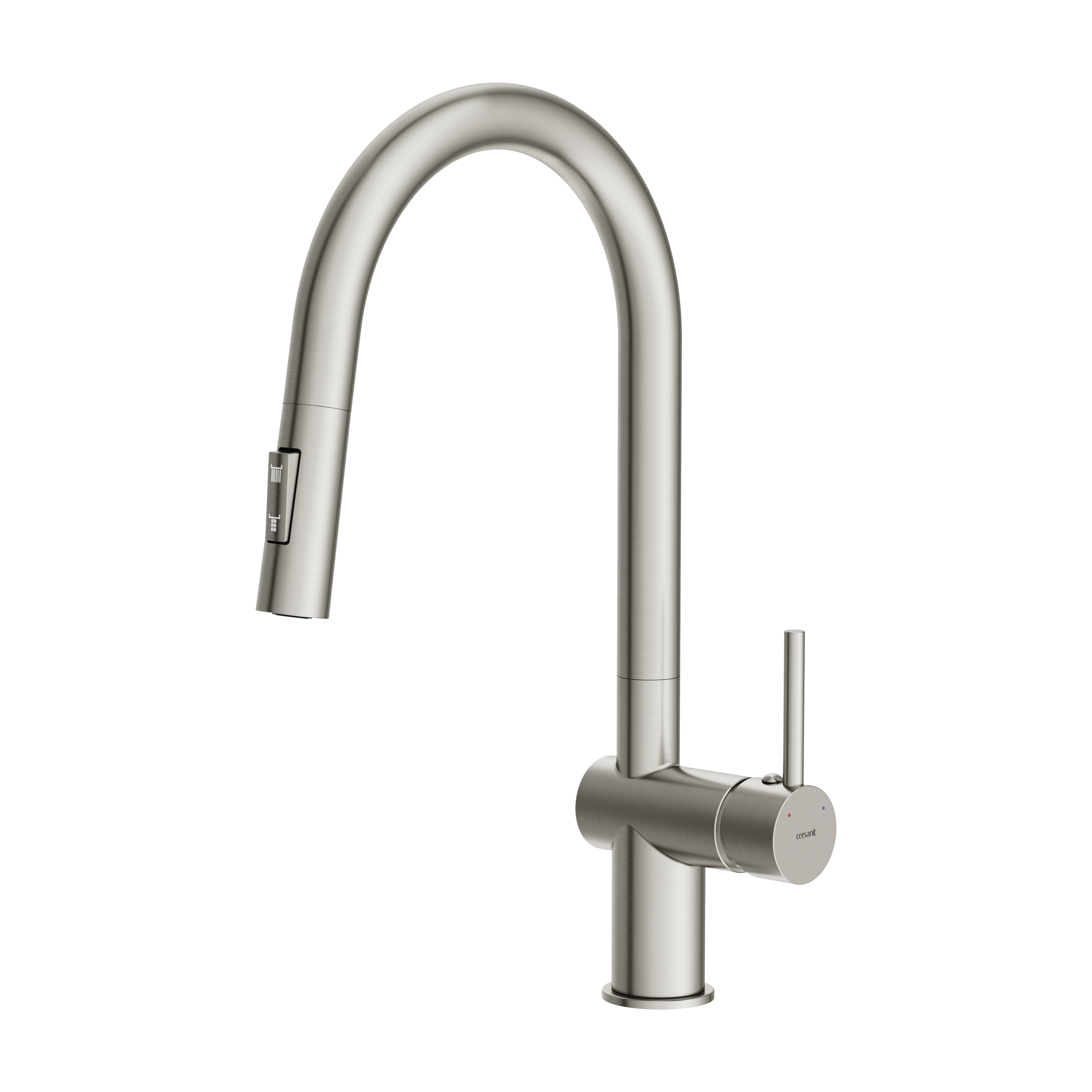 Смеситель для кухни Cersanit BRASKO однорычажный с выдвижным изливом сатин (68226)