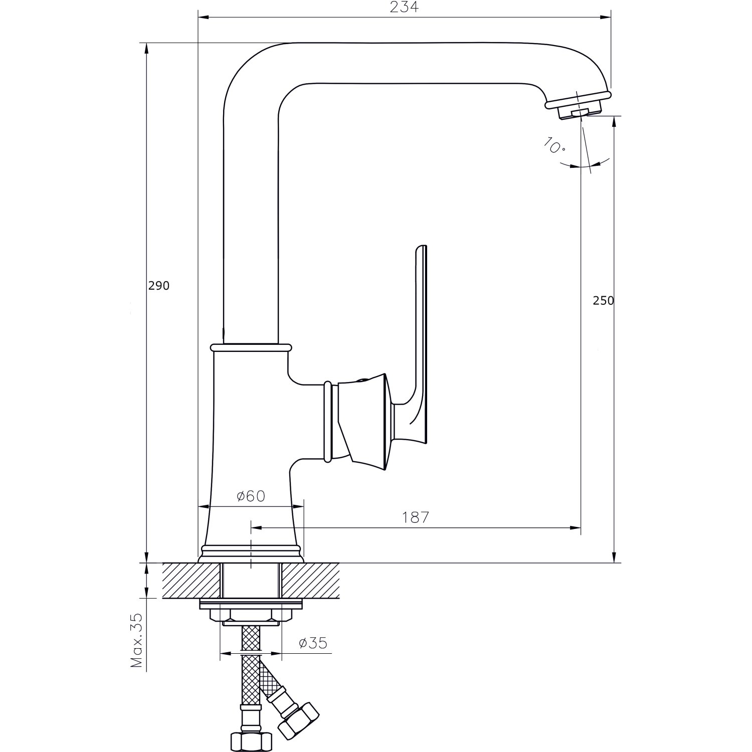 Смеситель для кухонной мойки  RUSH Flores (FLB0835-28) - фото 2