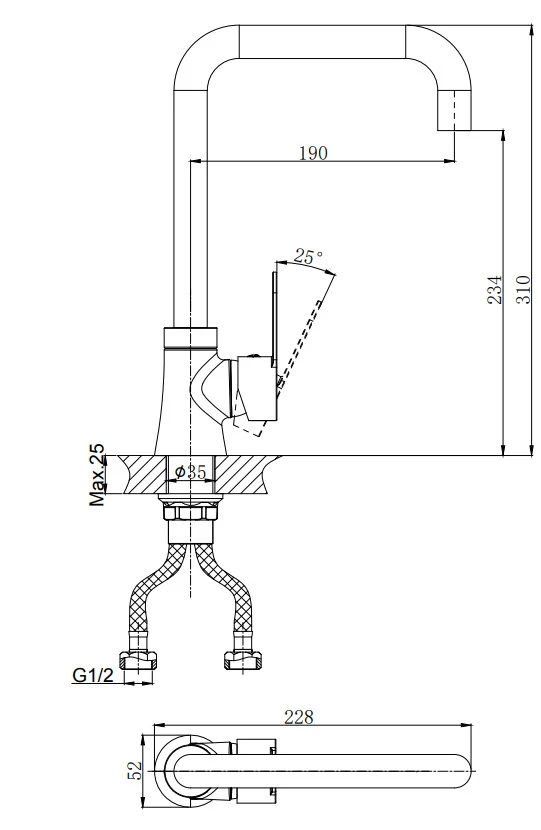 Смеситель для кухни RUSH Тенерифе (Tenerife) (TE2835-23) - фото 2
