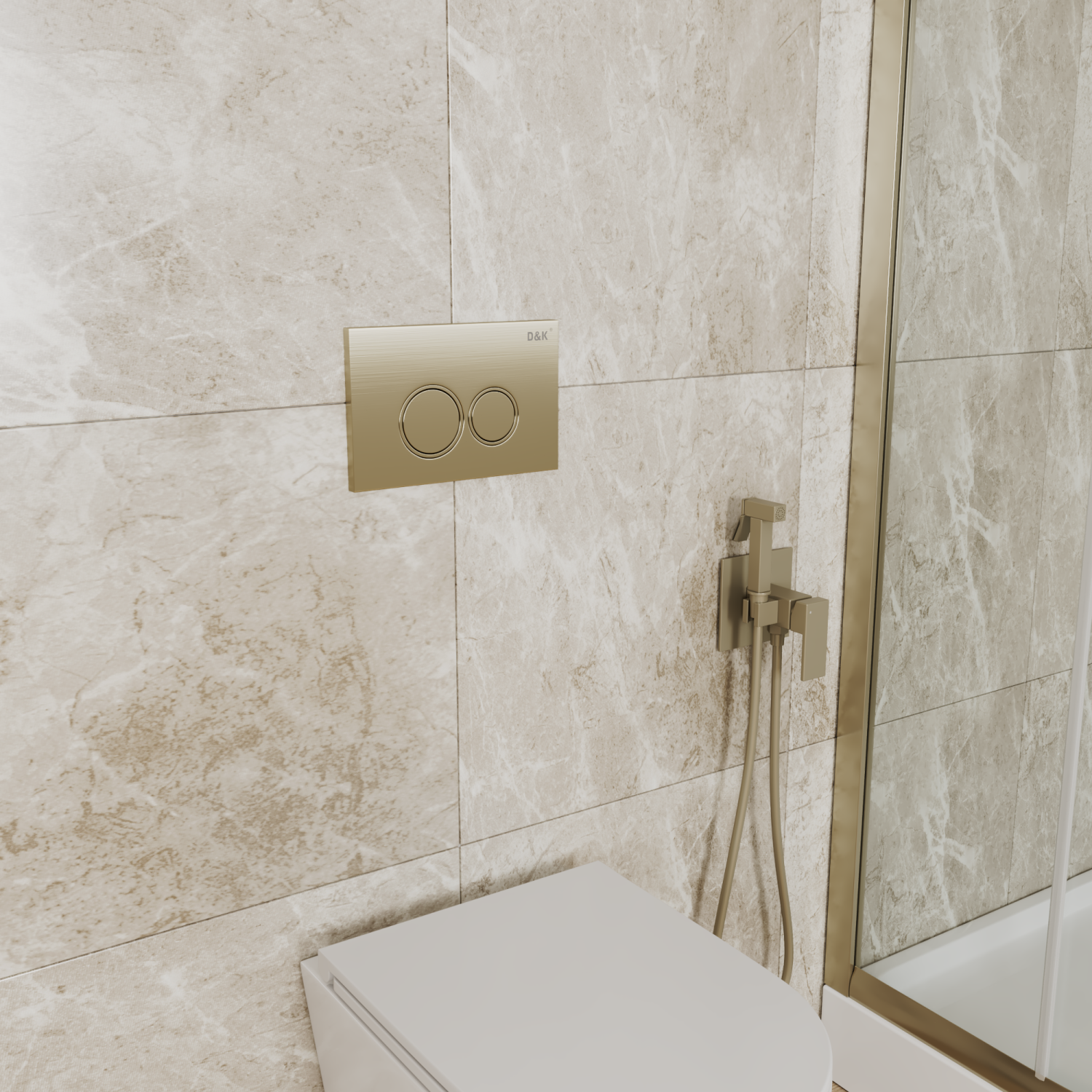 Клавиша смыва DQ Bayern матовое золото (арт.инсталл DI8050127) (DB1529007) - фото 2