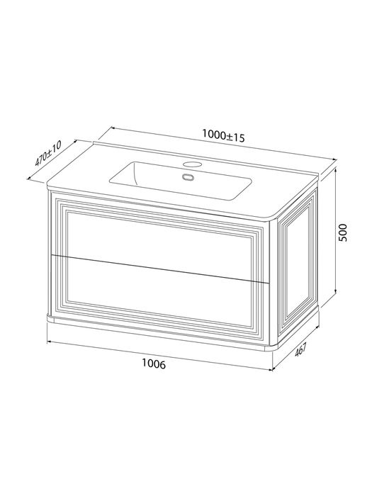 Тумба с умывальником, подвесная, 100 см, темно-серый, Oxford Neo, IDDIS, (OXN10D0i95K) - фото 5