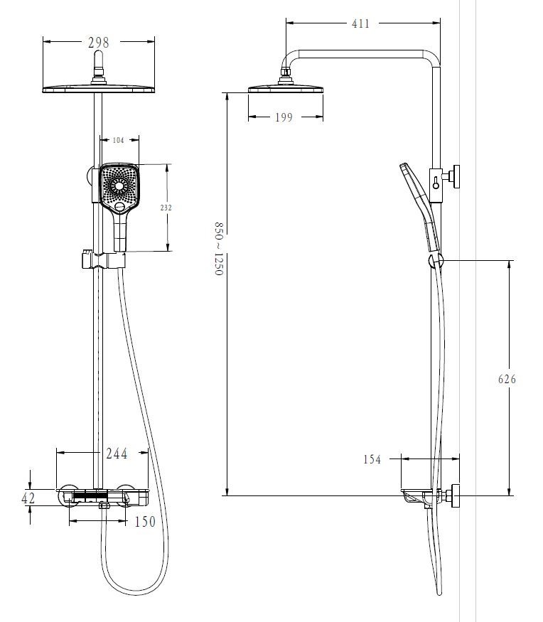 Душевая система ESKO со смесителем (ST30105) - фото 6