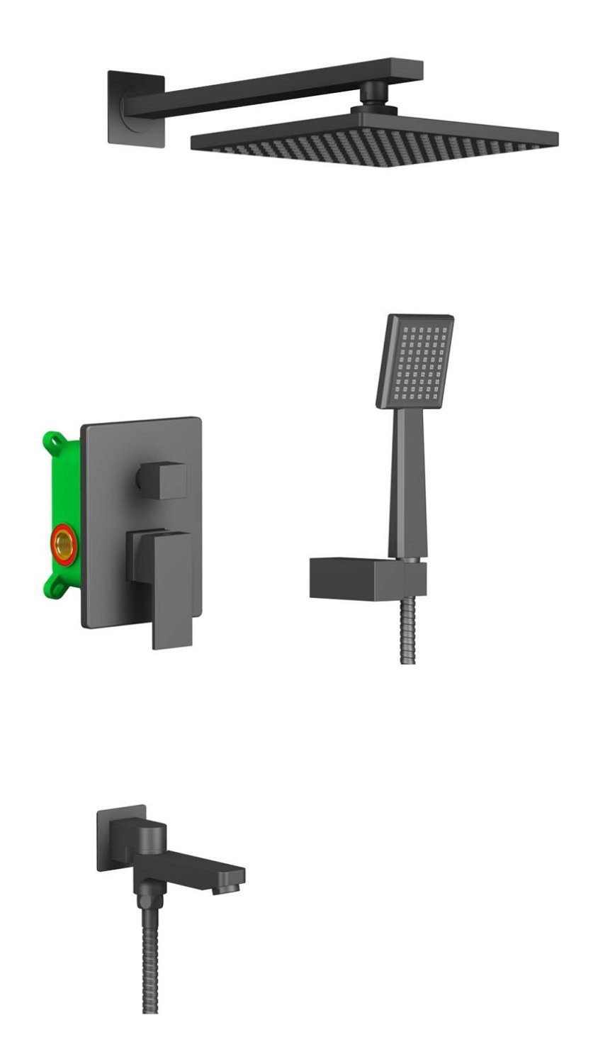 Душевая система встроенная Timo Selene (SX-3069/03SM) черный - фото 1