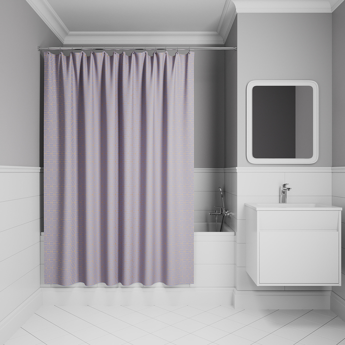 Штора для ванной IDDIS Base 200x240 см, Полиэстер, фиолетовый (BG02P24i11) - фото 1