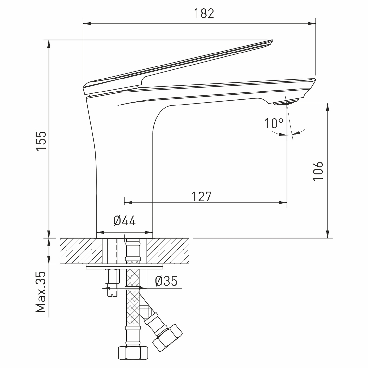 Смеситель для раковины 35k MIXLINE ML25-04 "Real" (550754) - фото 5