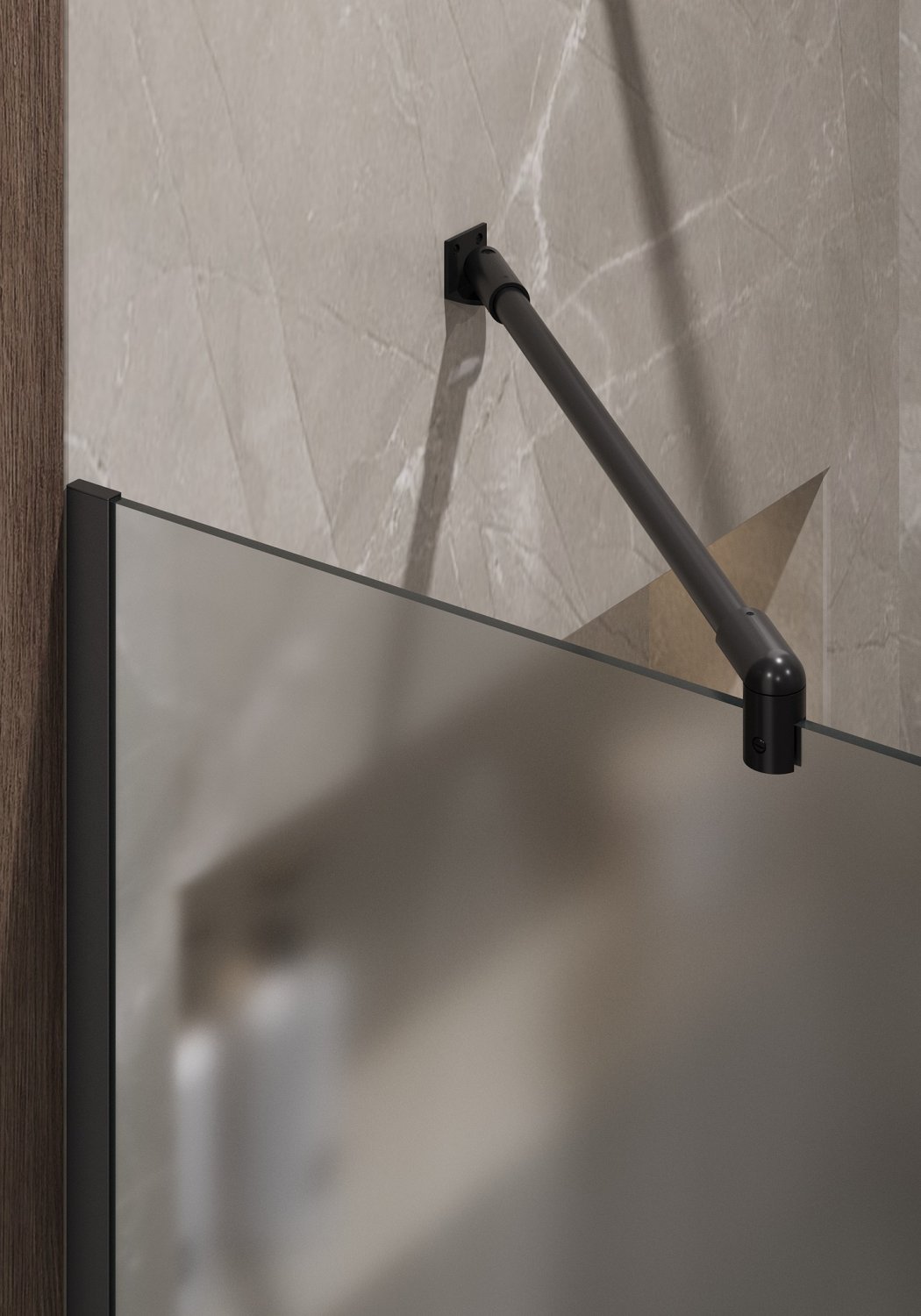 Душевая перегородка Timo TP-890/03F-8 в узком профиле 1950*890, стекло матовое 8 мм (T08) - фото 2