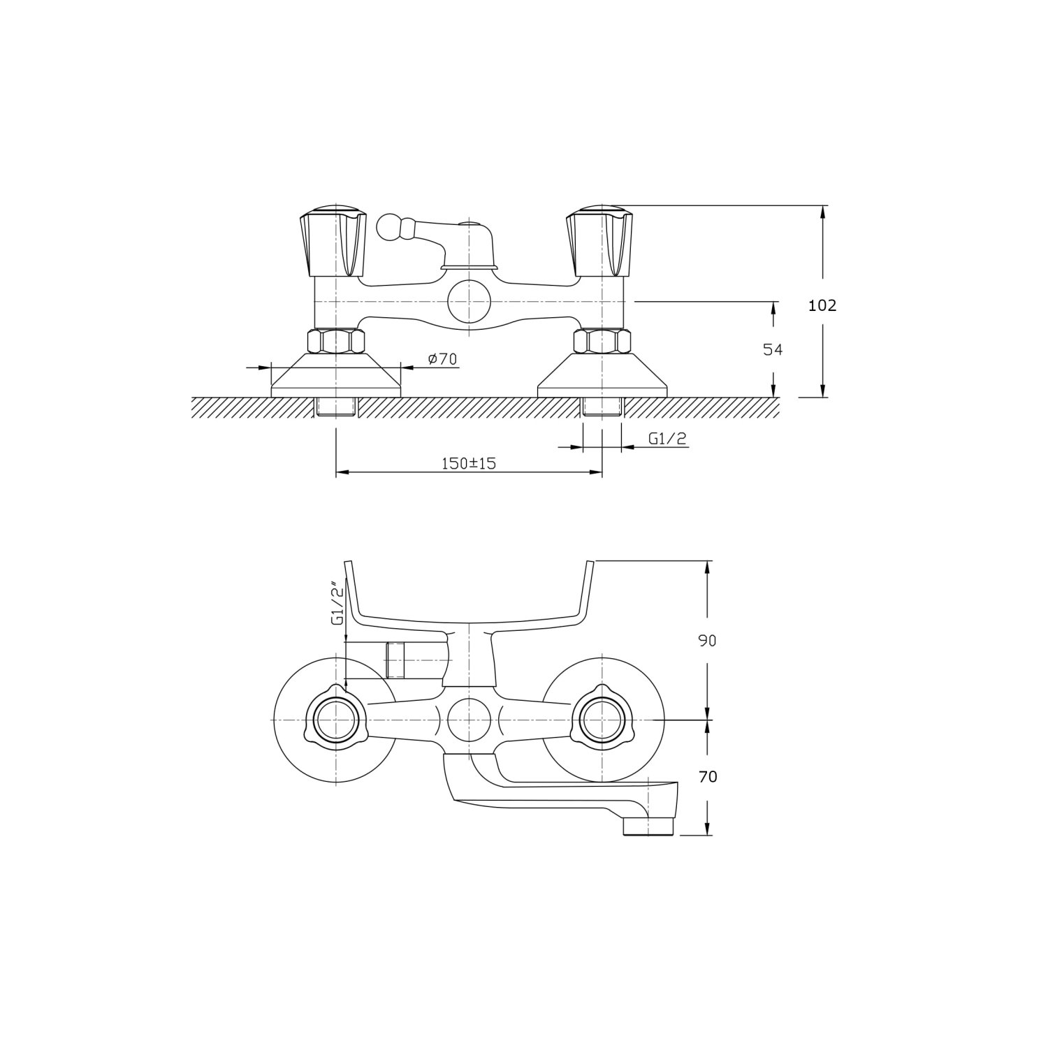 Смеситель для ванны с коротким изливом RUSH Pioneer (PI7950-44) - фото 2