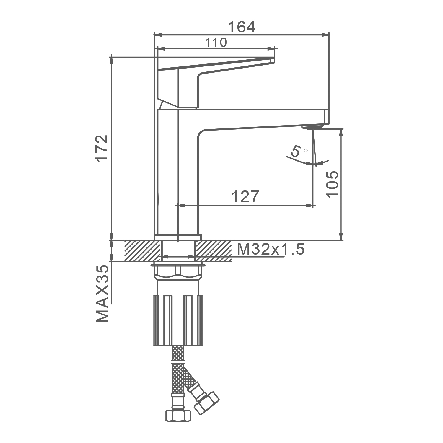 Смеситель Splenka для раковины монолитный, черный (S02.10.06) - фото 2
