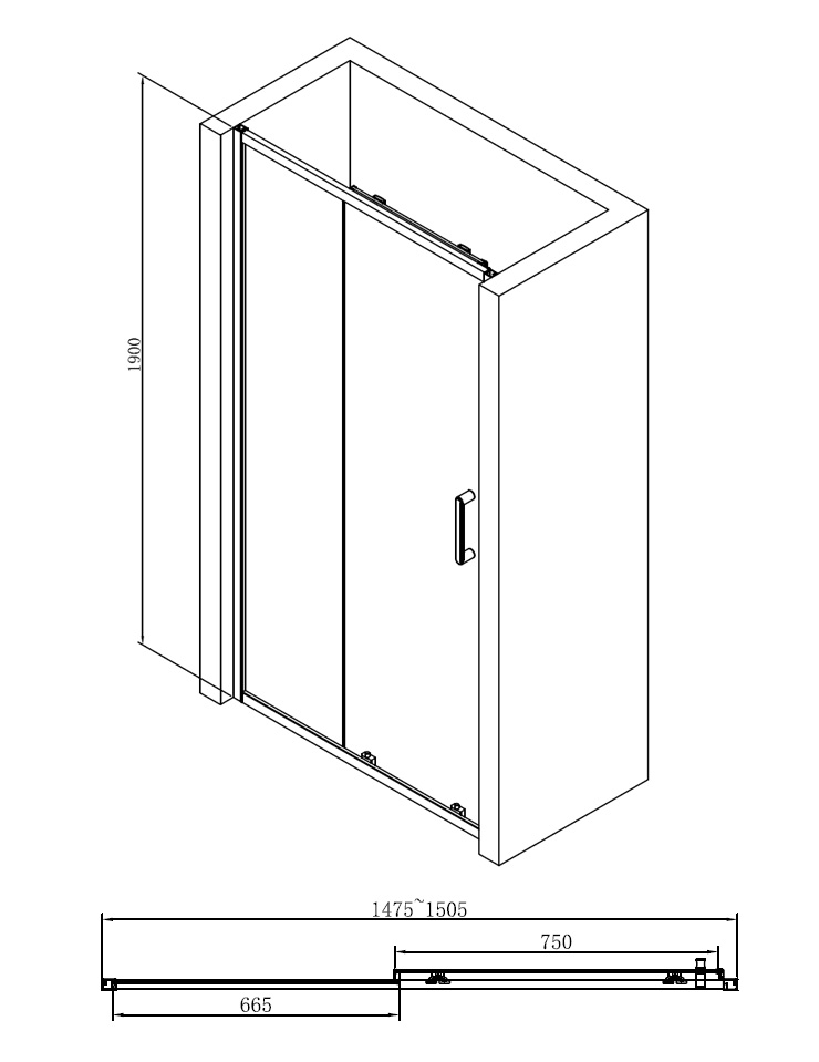 Душевая дверь ABBER Schwarzer Diamant (AG30150B) Душевая дверь ABBER Schwarzer Diamant (AG30150B)