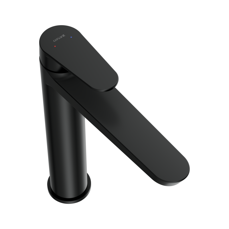 Смеситель для раковины CERSANIT LARA высокий однорычажный черный (68154) - фото 2