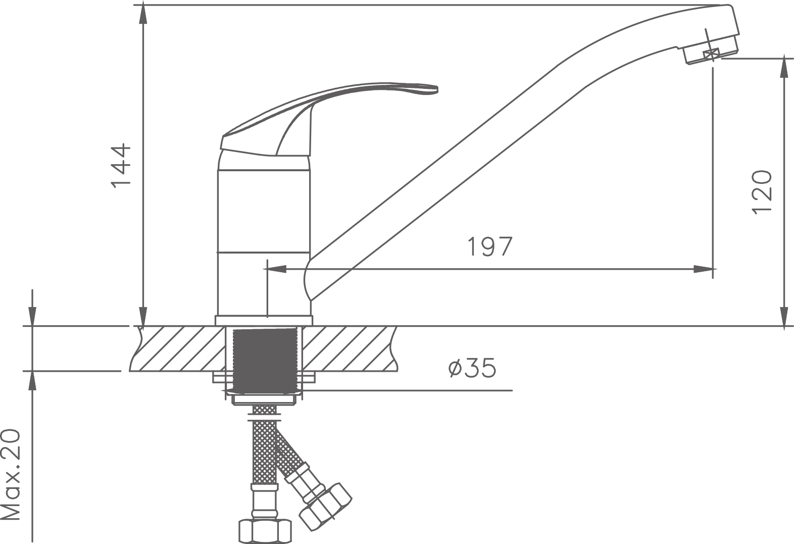 Смеситель для кухни Cron хром (CN4936) - фото 2