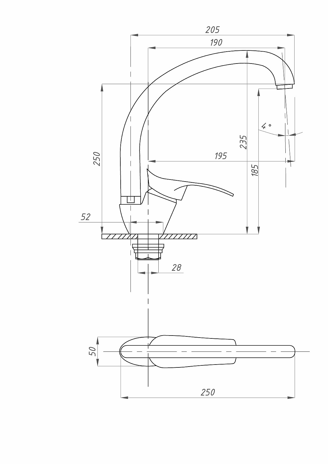 Смеситель для кухни FAUZT FZs-863-115 тип См-МОЦБА - фото 4