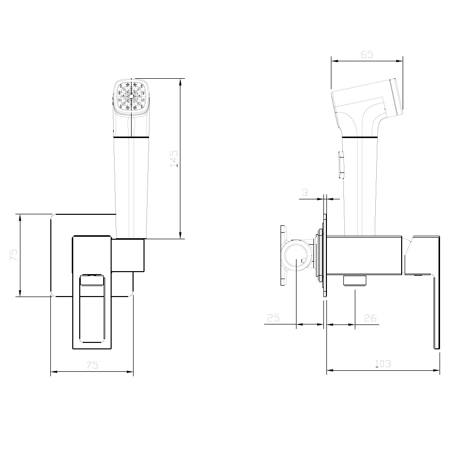 Гигиенический душ DQ Dortmund встраиваемый (DA1714505) - фото 7