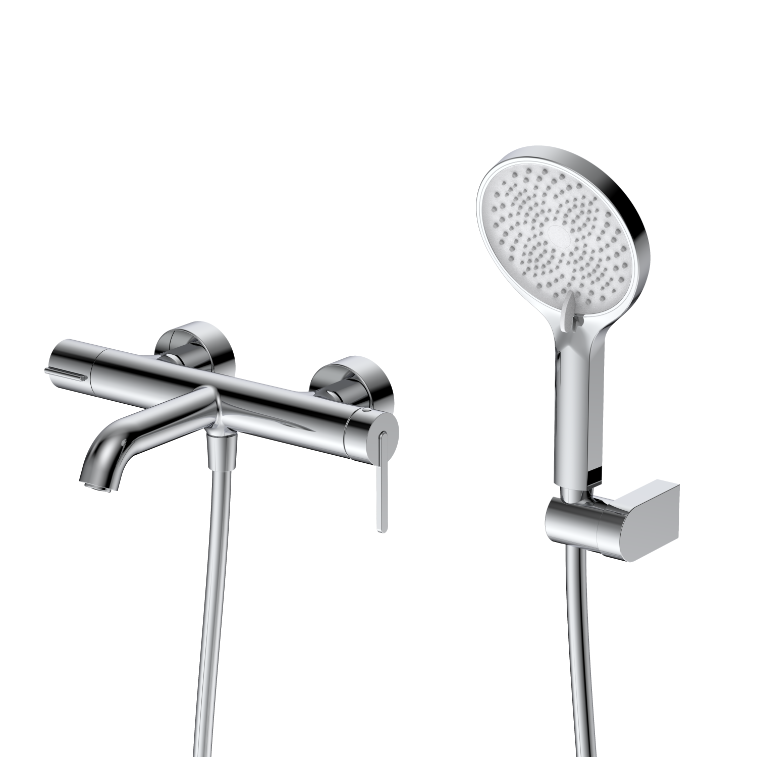 Смеситель для ванны с душем DQ Köln короткий излив хром (DA1753201)