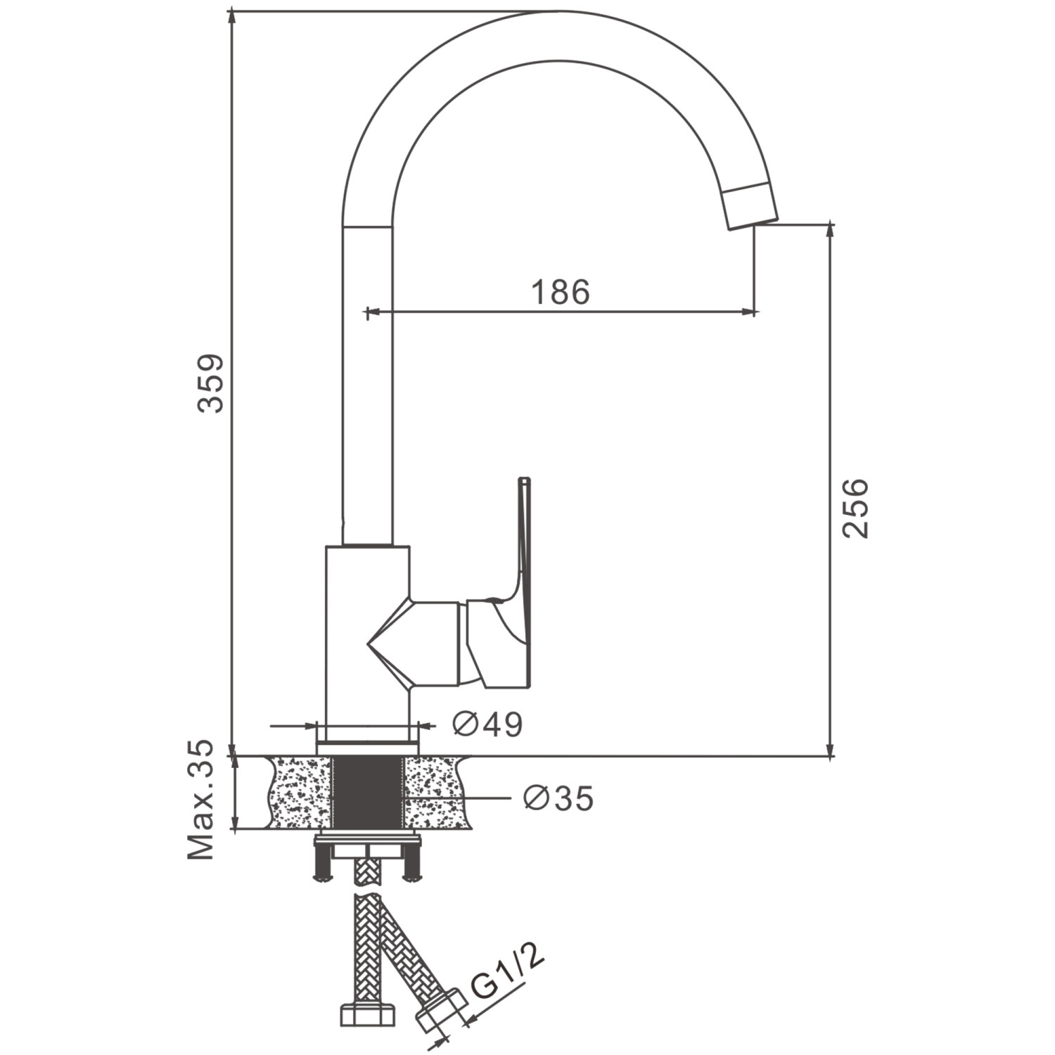 Смеситель для кухни BELZ B679 (B70679) - фото 2