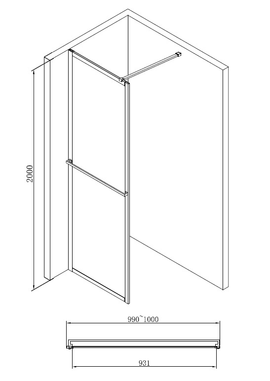 Душевая перегородка ABBER Immer Offen (AG60100B) Душевая перегородка ABBER Immer Offen (AG60100B)