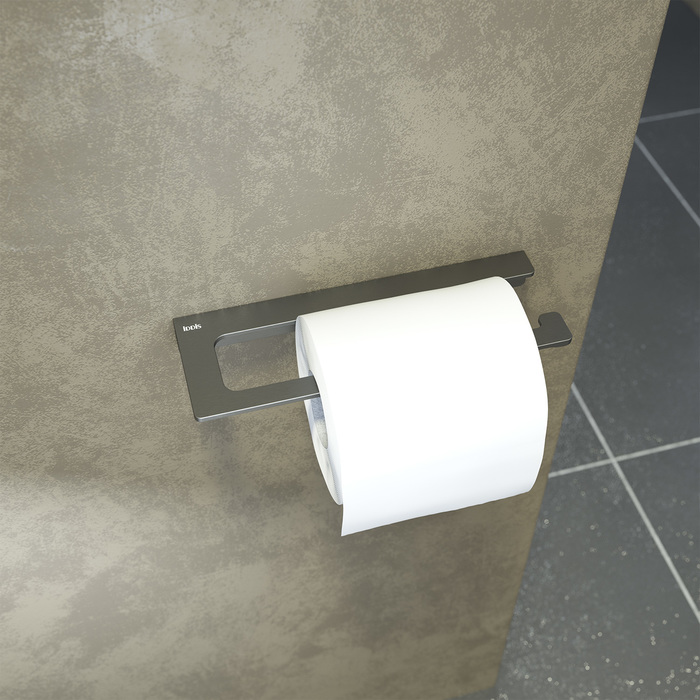 Держатель для туалетной бумаги IDDIS Slide без крышки, сплав металлов, графит (SLIGM00i43) - фото 2