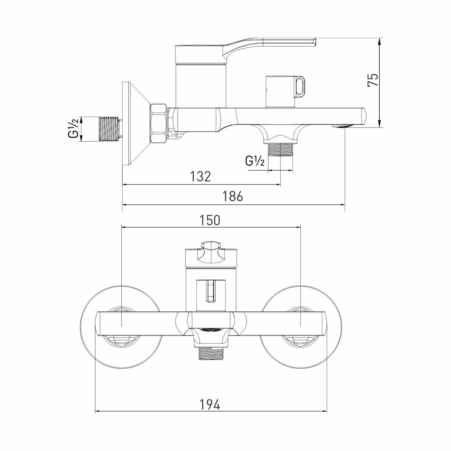 Смеситель для ванны MIXLINE ML40-01 "Flat" 35k (553904) - фото 5