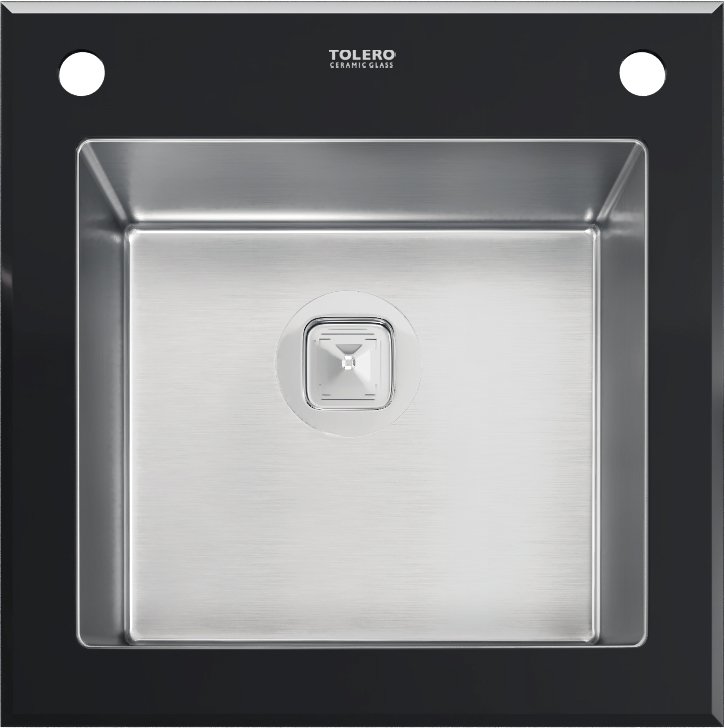 Кухонная мойка TOLERO Ceramic Glass TG-500 (TG-500 Чёрная) - фото 1