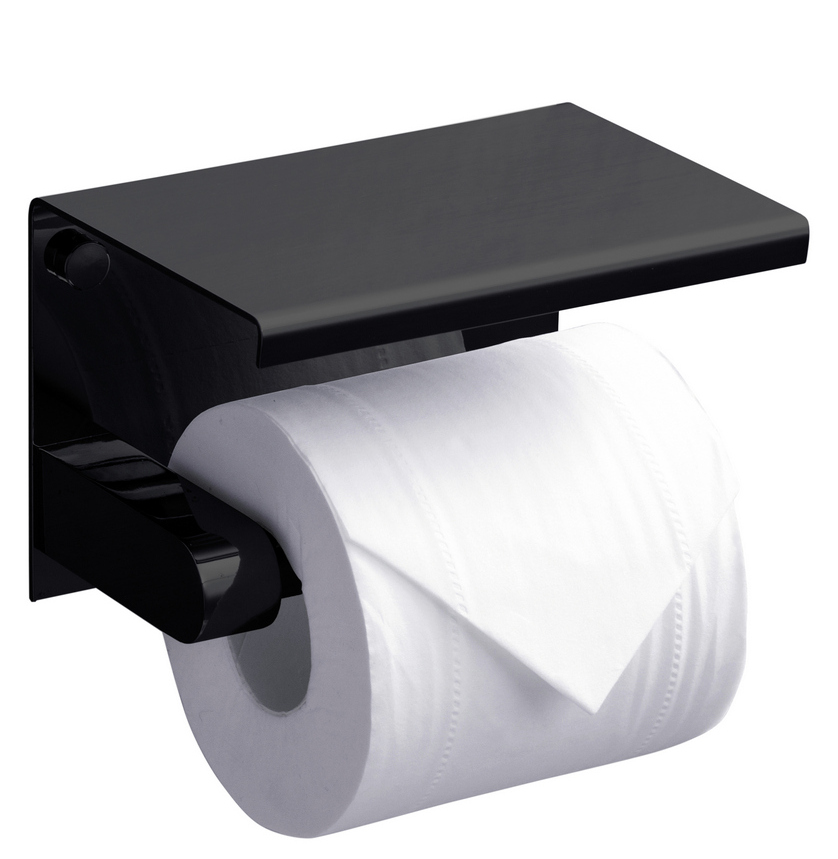 Держатель туалетной бумаги с полкой RUSH Edge (ED77141 Black) - фото 1