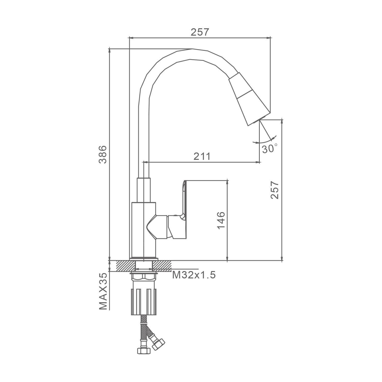 Смеситель Splenka для кухни с гибким изливом (S06.43.09) - фото 2