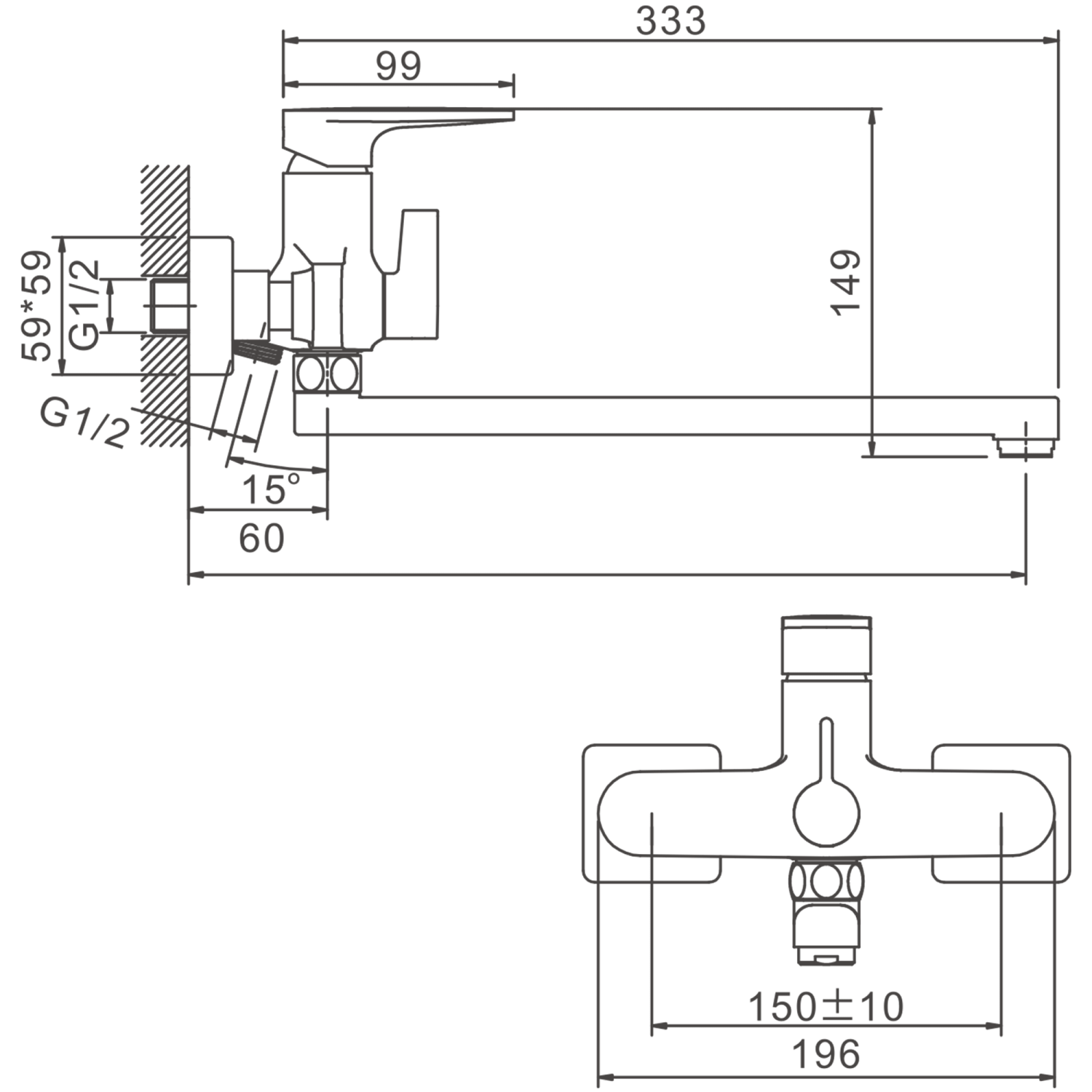 Смеситель для ванны BELZ хром (B22713) - фото 2