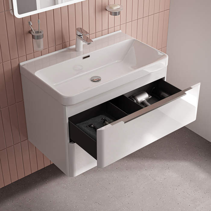 Тумба с умывальником IDDIS Cloud X подвесная, 80 см, белый (CLX80W0i95K) - фото 4