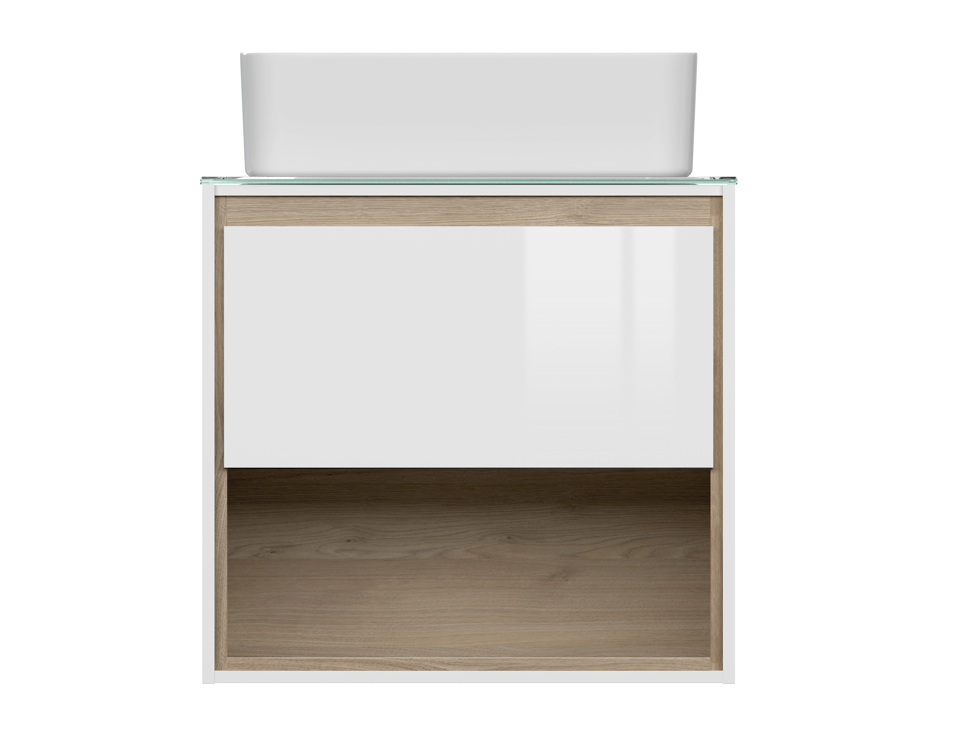 Тумба под раковину подвесная Cersanit LOUNA 60 со столешницей белый (SP-SZ-LOU60-BL/Wh) - фото 2