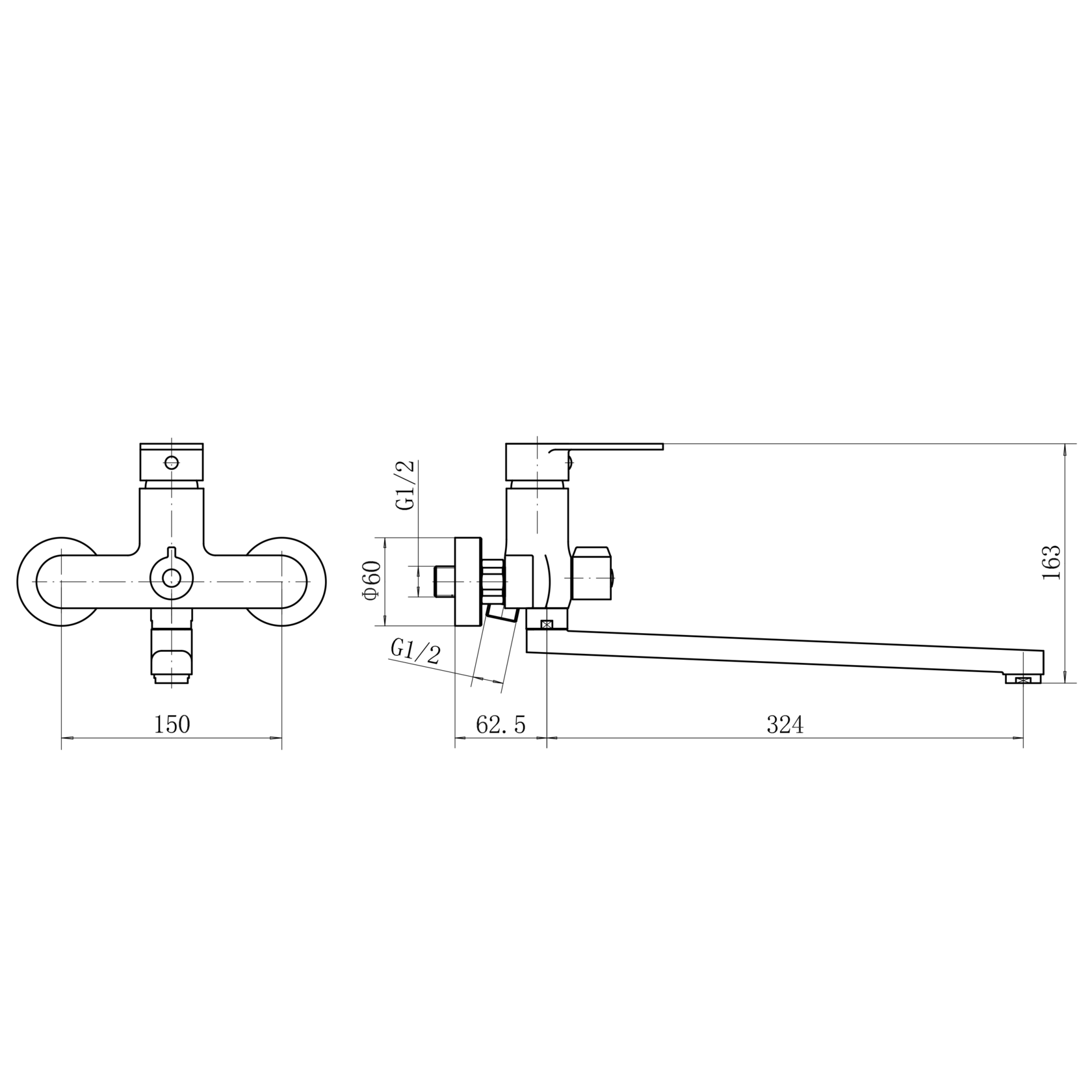 Смеситель для ванны PLSTART с душевым гарнитуром (PD22072) - фото 3