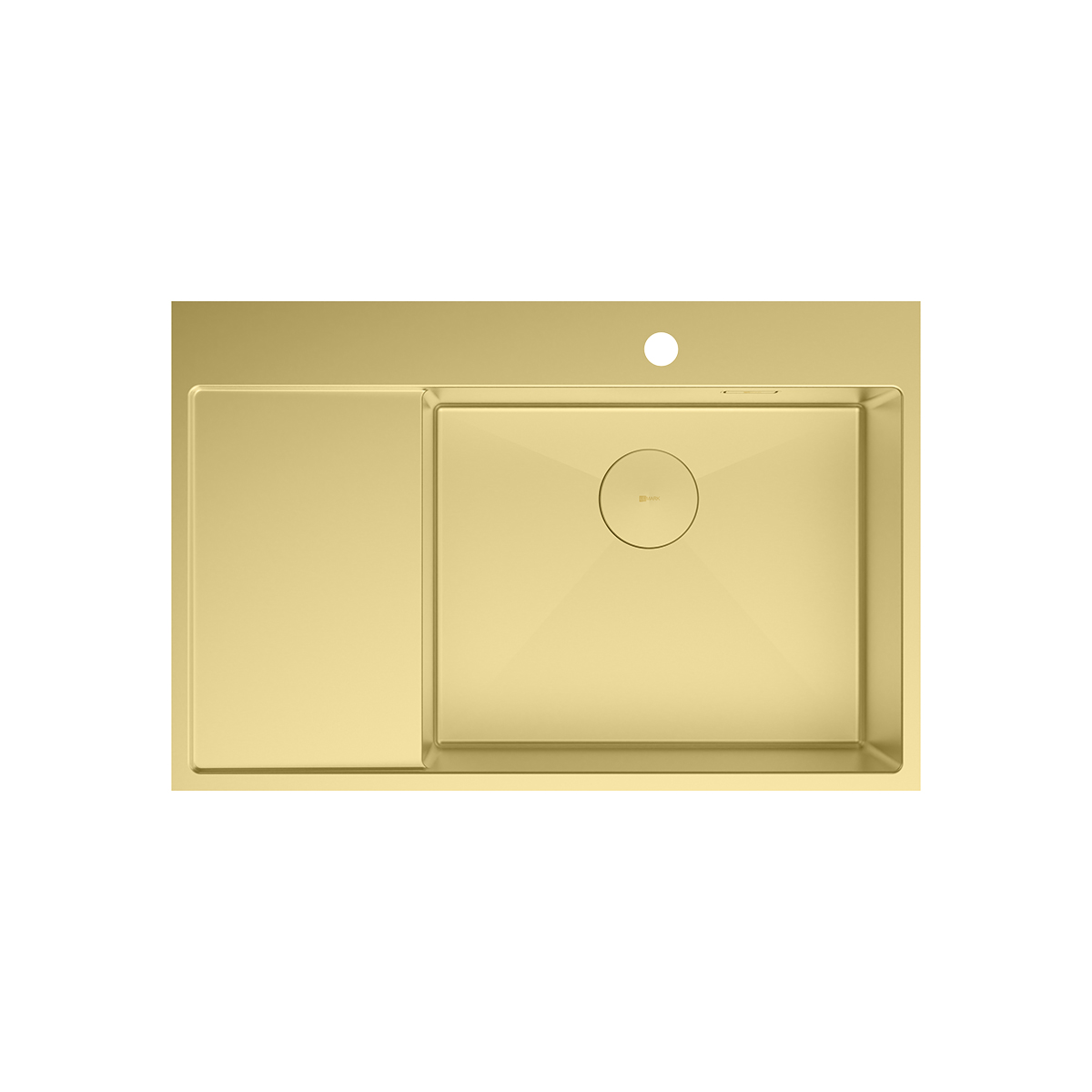 Кухонная мойка Lemark KEZADRA 780P прямоугольная с крылом из нержавеющей стали (чаша СПРАВА) цвет: светлое золото (9938154)