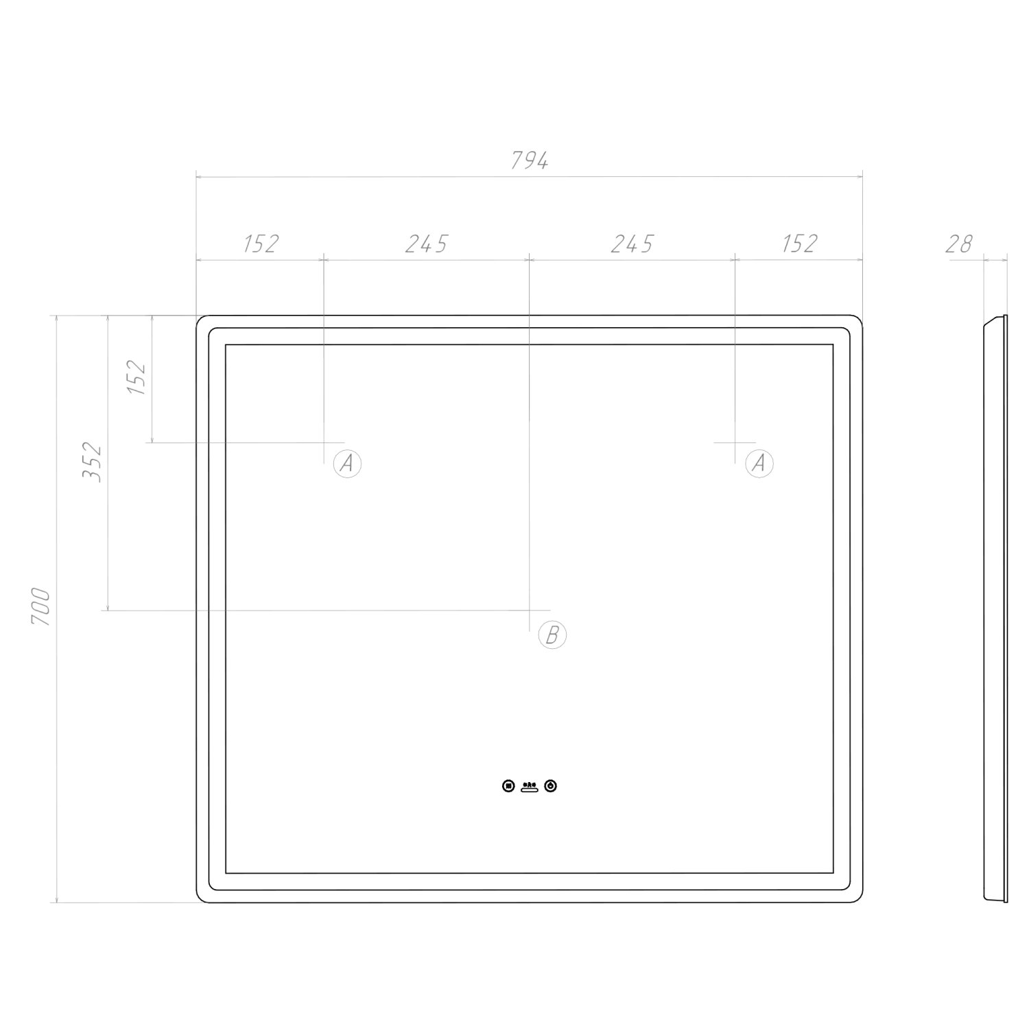 Зеркало VIGO Geometry Step 800 (234) - фото 3