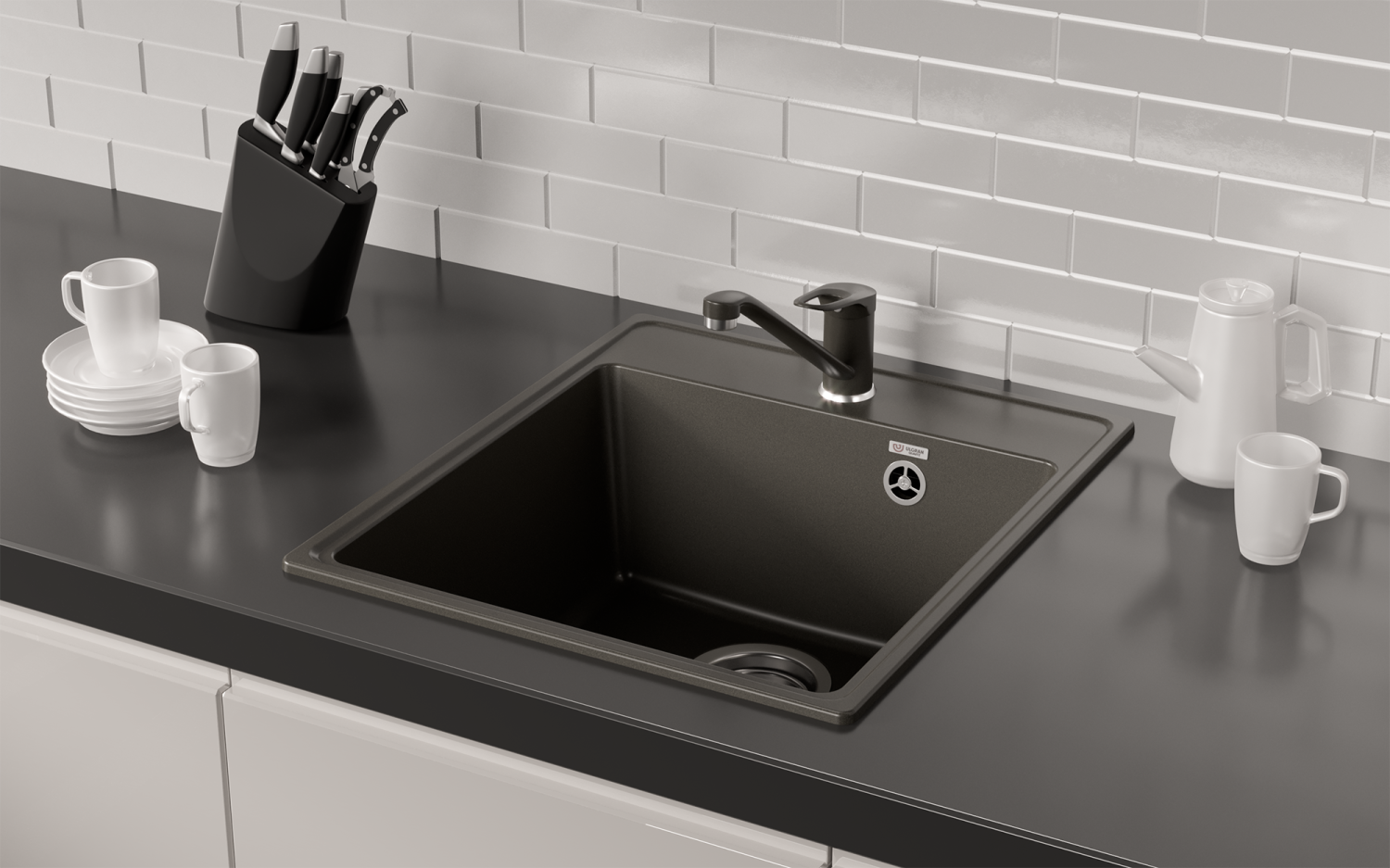 Мойка ULGRAN Quartz асфальт (Forte 425-09) - фото 2