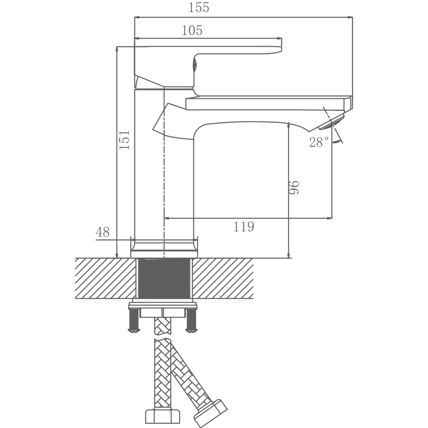 Смеситель для раковины HAIBA цвет: черный (HB10719-7) - фото 3