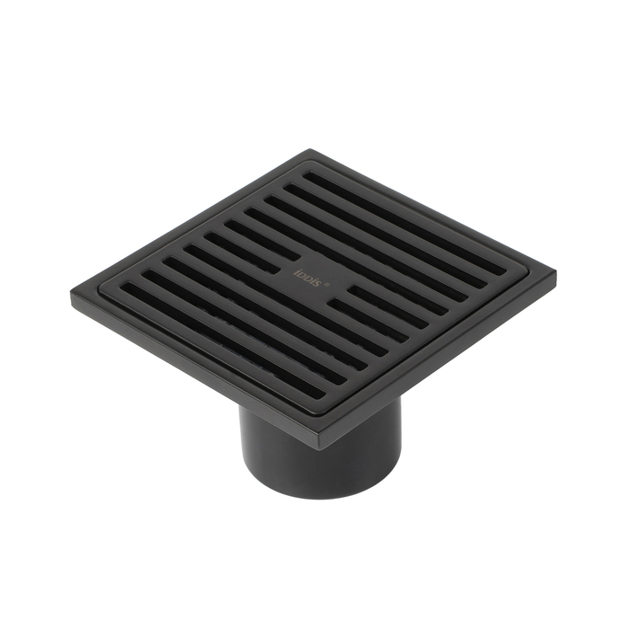 Трап душевой, вертикальный выпуск, сухой затвор, 10х10см, матовый черный, IDDIS, 980CV10BL3DDZ - фото 1