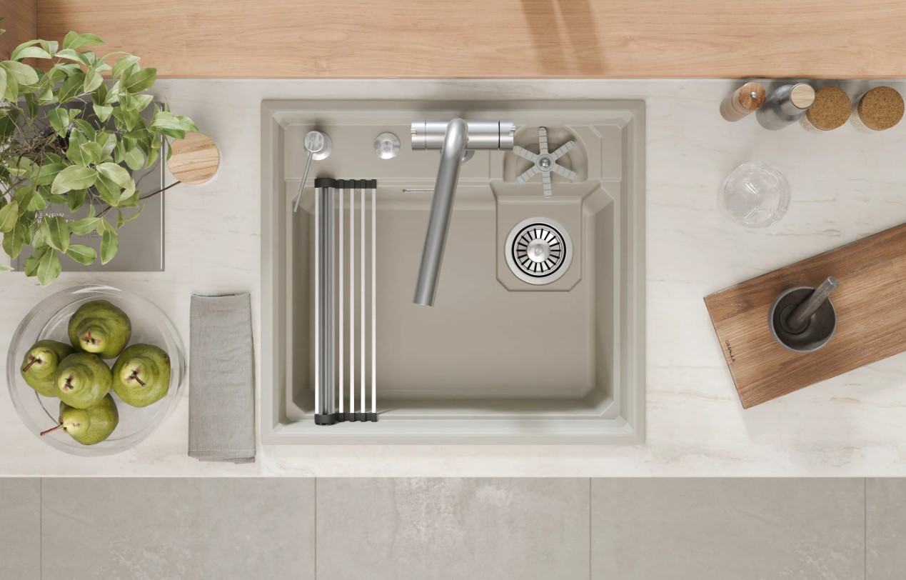 Кухонная мойка GRANULA KITCHEN SPACE RINZER кварц (5807R, КРЕМАН) - фото 6