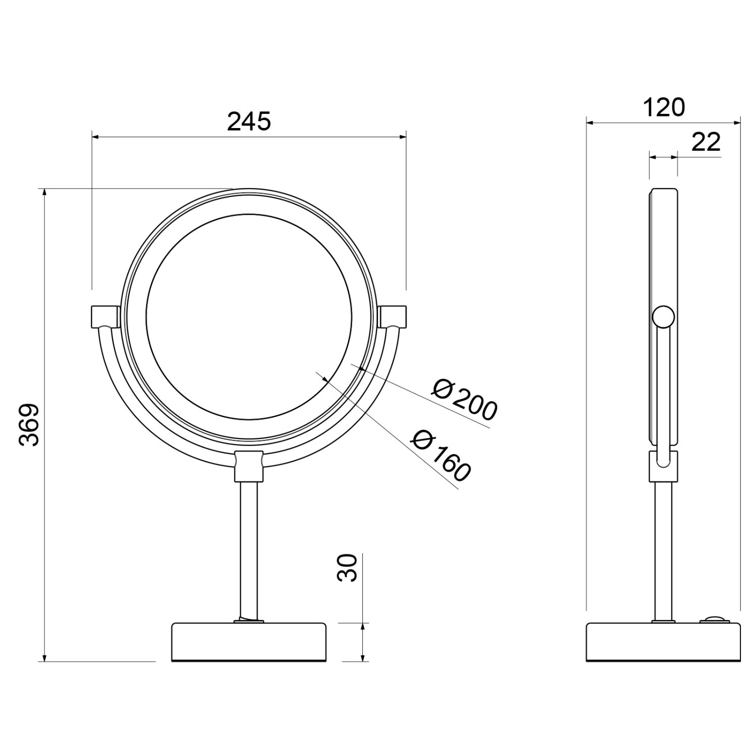 Зеркало Timo настольное с подсветкой Saona (13276/03) - фото 3